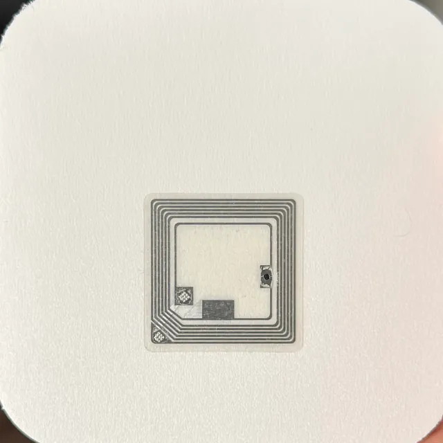 The back of the real plaque, with its square NFC tag